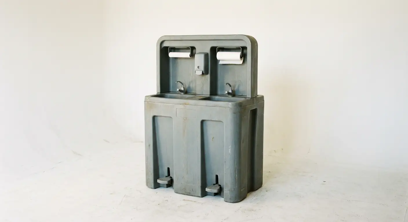 Portable hand wash station unit technical view in Arlington, VA